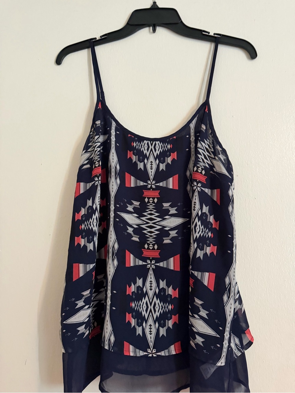 Signature Studio Navy Aztec-Print Spaghetti-Strap Cami